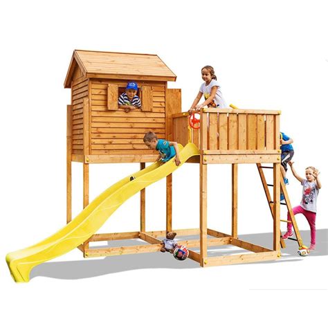 Giochi Da Giardino Casetta In Legno Bambini Con Scivolo Fungoo My