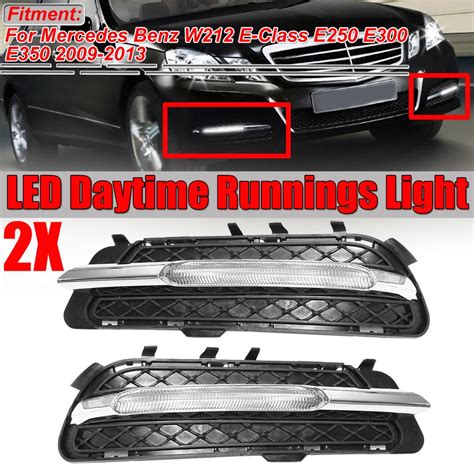 Left Right LED DRL Daytime Running Light Front Bumper Fog Lamp Grille