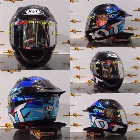 Jual Helm Full Face Kyt Rc Seven Motif Paket Ganteng Original Sni Dot