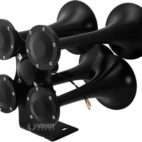 VIXEN HORNS VXO4830AB 4318B QUAD TRUMPET TRAIN AIR HORN BLACK WITH 3