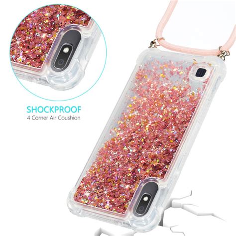 Coque Samsung Galaxy A Paillettes Avec Cordon