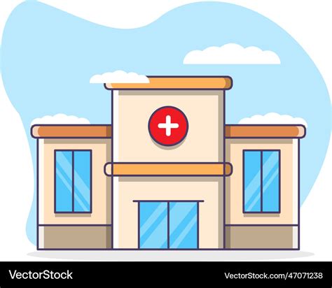 Hospital Building Cartoon Royalty Free Vector Image