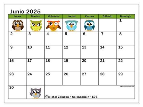 Calendario N Junio De In