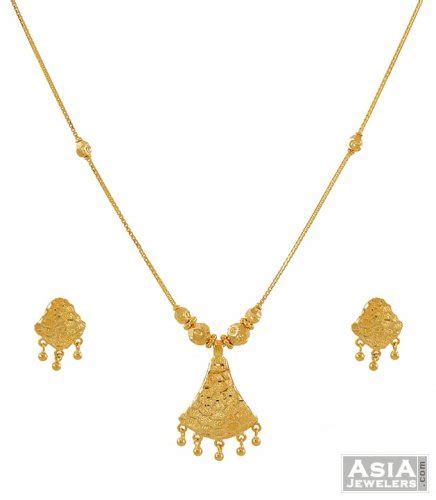 22 Karat Gold Necklace Set Ajns52997 22k Gold Beautifully Hand