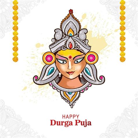 Happy Durga Puja India Festival Holiday Card Illustration Background 28839246 Vector Art At Vecteezy