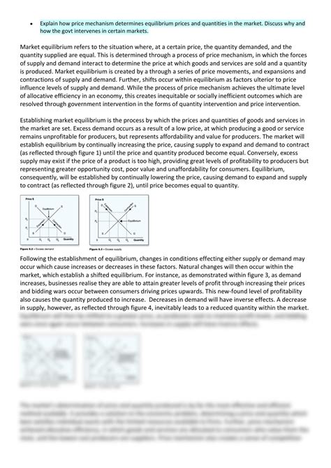 Explain how price mechanism determines equilibrium prices and