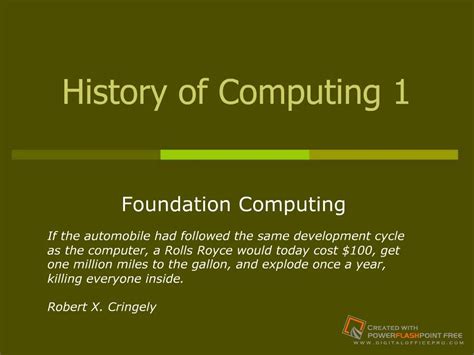 Ppt History Of Computing 1 Powerpoint Presentation Free Download