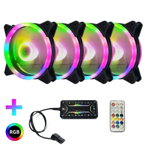 Computer CPU RGB luminous Radiator 4 Fans+Remote Control