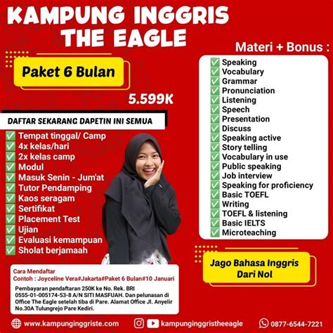 Biaya Paket Kampung Inggris Pare The Eagle Kampung Inggris Pare