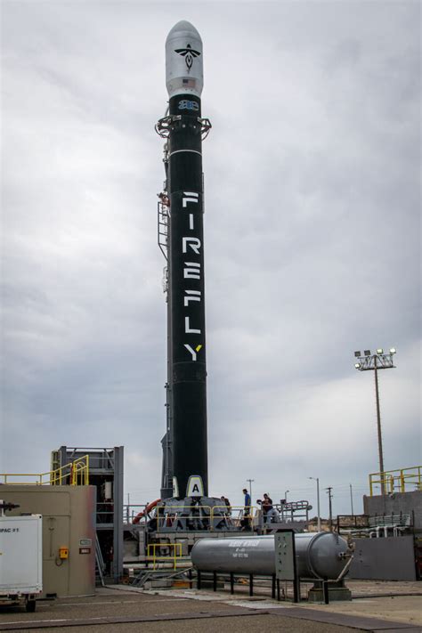 Photos: Firefly’s second Alpha rocket raised on launch pad - Space News ...