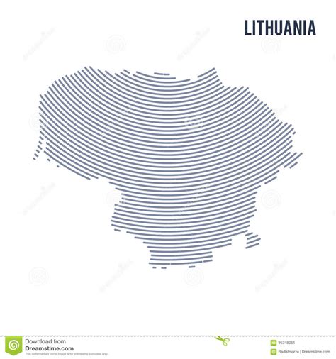 Vector O Mapa Chocado Sumário De Lituânia As Linhas Da Curva