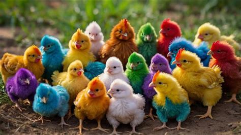 World Cute Chickens Colorful Chickens Rainbows Chickens Cute