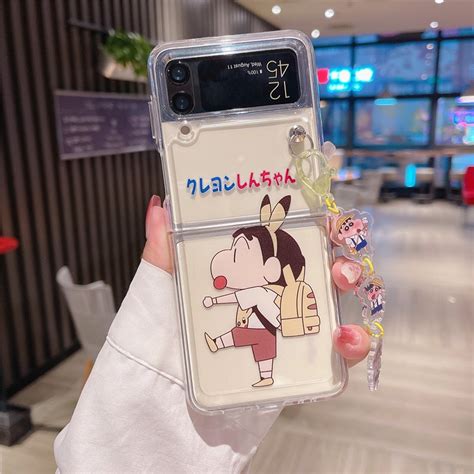 Cute Cartoon Crayon Shin Chan Clear Casing Samsung Galaxy Z Flip 4 Z