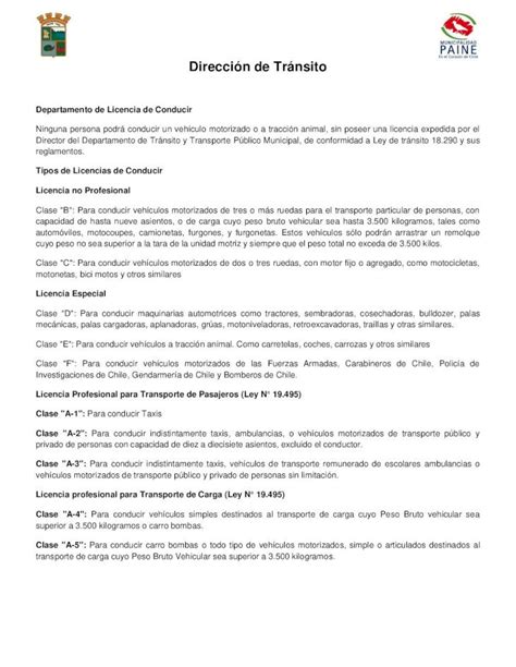 Pdf Direcci N De Tr Nsito Municipalidad De Painetransparencia Paine