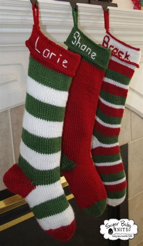 Personalized Knit Christmas Stocking Knitting Pattern By Sugarbabyknits