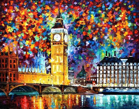 Big Ben London Palette Knife Oil Painting On Canvas By Leonid Afremov