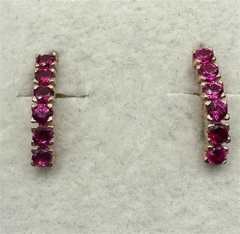 NO RESERVE PRICE 18 Kt Pink Gold Earrings Rubies Catawiki