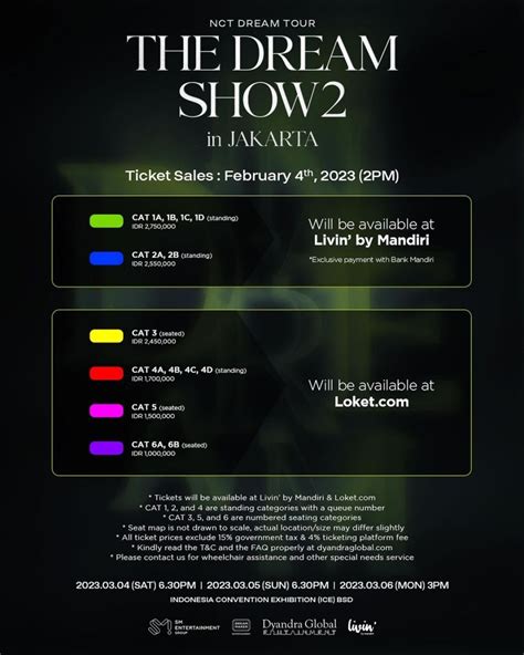 Detail Seatplan Dan Harga Tiket Konser NCT DREAM Di Tangerang Dijual