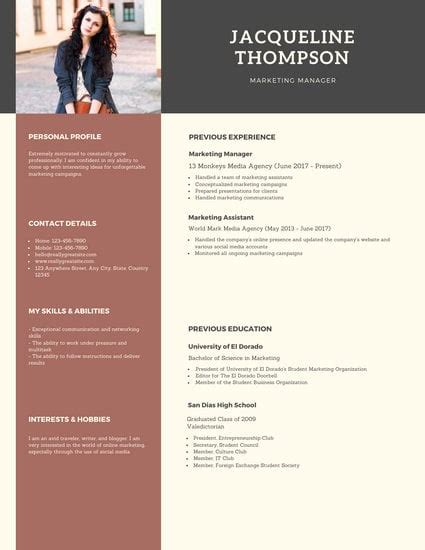 Canva Professional Resume Templates