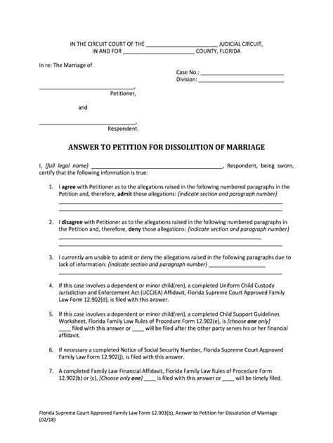 Dissolution Of Marriage Form Fill Out And Sign Printable Pdf Template