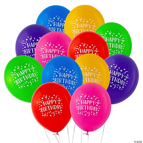 11" Bright Happy Birthday Latex Balloons – 24 Pc. | Oriental Trading