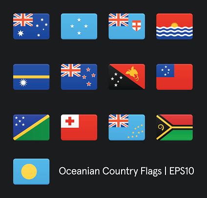 Flags Of Oceania vector image & clipart | Royalty Free