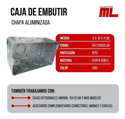 Caja Embutir Rectangular 10x5 Chapa X 1 Unid Normalizada 130 En