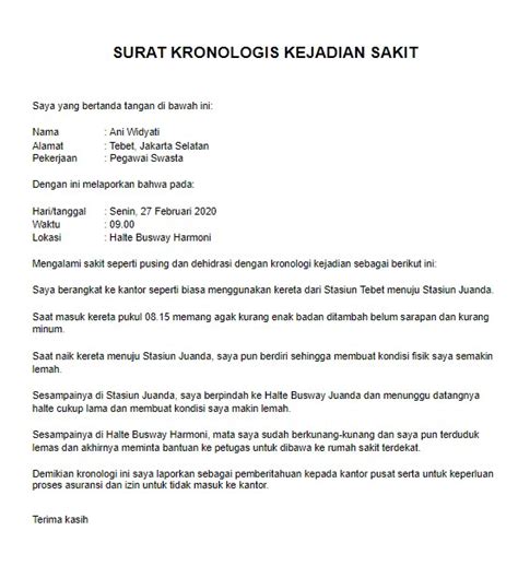 Cara Membuat Surat Kronologis Kejadian Kumpulan Tips Riset