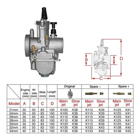 Carburador Universal Pwk Mm Con Chorros Cc Racing Moto Meses