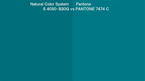 Natural Color System S 4050 B30g Vs Pantone 7474 C Side By Side Comparison