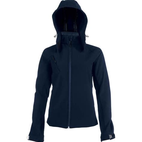 Veste Softshell Femme Kariban Capuche Amovible Bleu Marine