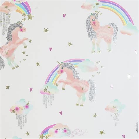 Papel Tapiz Para Ni Os Arcoiris Unicornios Entrega Inmediata