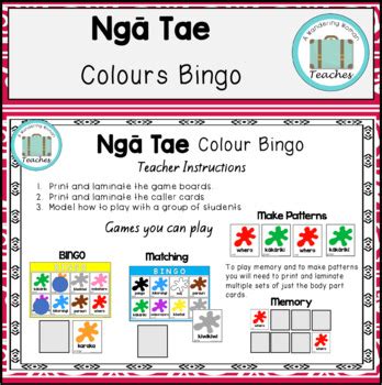 Te Reo M Ori Colours Ng Tae Maori Language Games Worksheets Posters