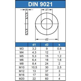 Große Unterlegscheiben 8 4 M8 DIN 9021 Edelstahl