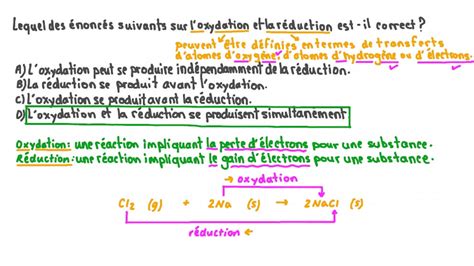 Vidéo question Décrire la relation entre les réactions doxydation