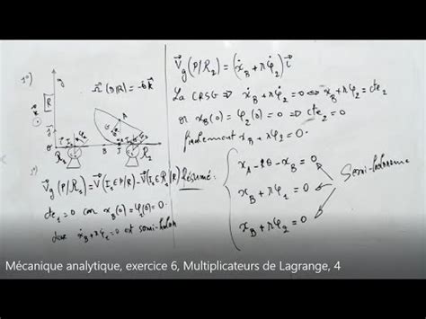 Mécanique analytique exercice 6 Multiplicateurs de Lagrange 4 YouTube