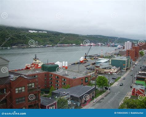 Ships in St. John`s Harbour, Newfoundland, Canada. Editorial Image - Image of dock, architecture ...