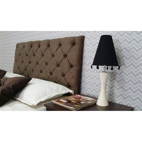 Cabeceira Para Cama Box Capitone Almofadada Suede Ama Marrom Painel