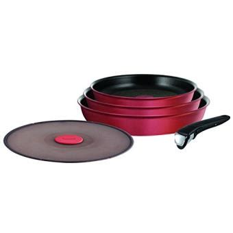 Tefal l6599202 set de poêles ingenio 5 performance rouge surprise set