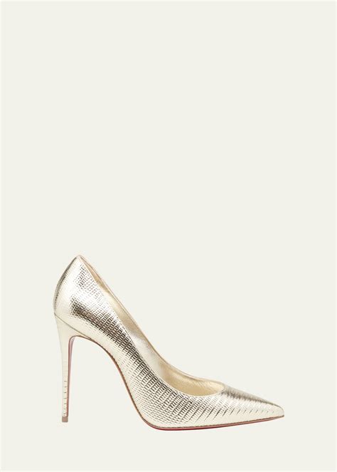 Christian Louboutin Kate 100mm Metallic Red Sole Pumps Bergdorf Goodman