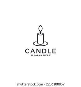 Candle Logo Template White Background Stock Vector (Royalty Free ...