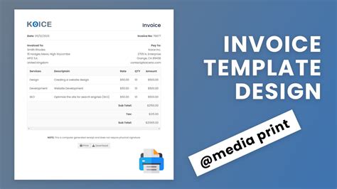 Create An Invoice Template Design With Css Media Print Html And Css