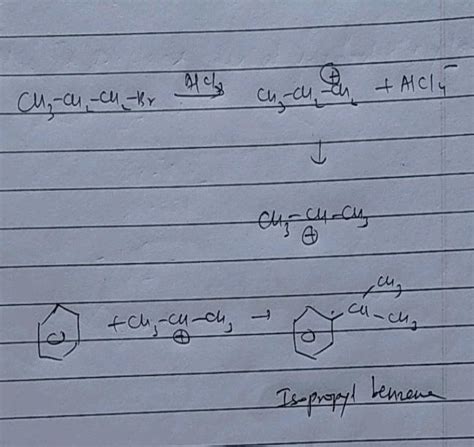 The Alkylation Of Benzene With N Propyl Chloride In The Presence Of