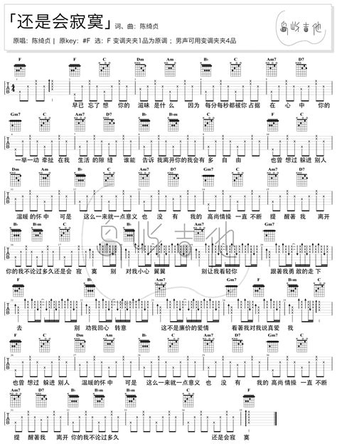 还是会寂寞吉他谱陈绮贞弹唱教学视频 酷玩吉他