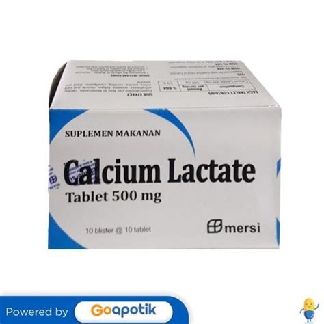 Jual Calcium Lactate Mersifarma 500 Mg Box 100 Tablet Shopee Indonesia