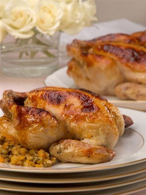 Apricot Glazed Cornish Hens With Hazelnut Stuffing Food Cornish Hens