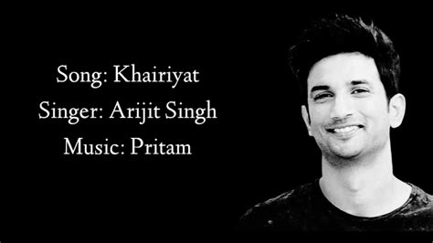 Khairiyat Lyrics Khairiyat Full Song Arijit Singh Sushant Singh