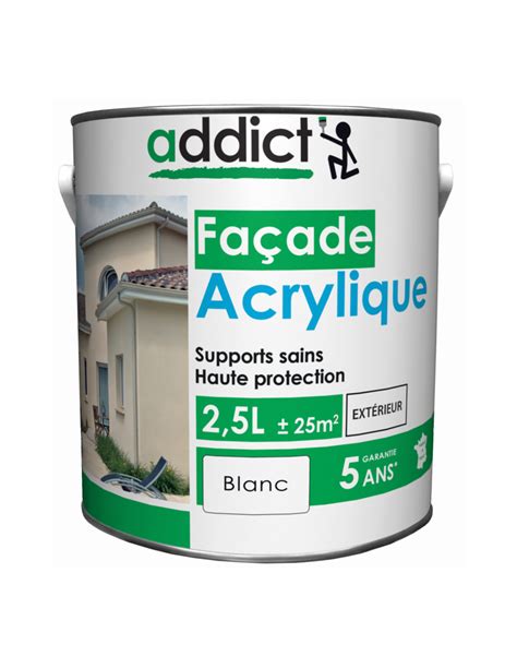 Peinture Façade acrylique 2 5 litres blanc ADDICT 103836Addict