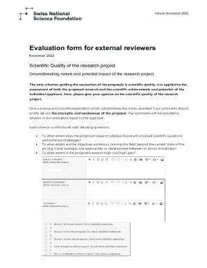 Fillable Online Evaluation Form For External Reviewers Fax Email Print