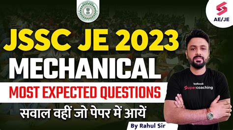 JSSC JE Mechanical Classes 2023 JSSC JE General Engineering JSSC JE